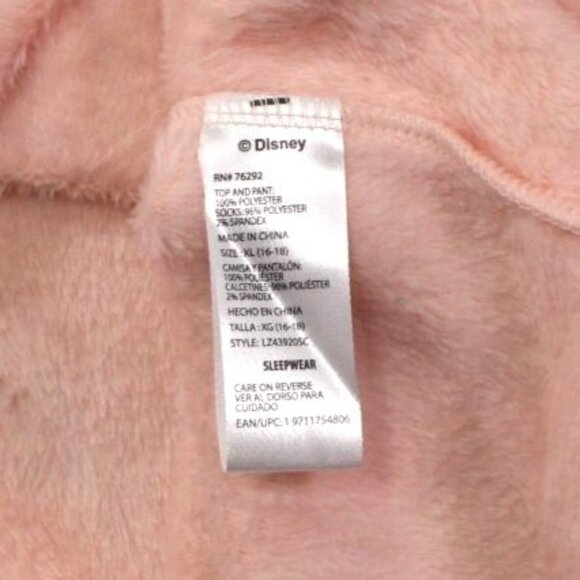 Disney 100 Minnie Mouse Womens Pajama Set Long Sleeve Fleece Pink Size XL(16/18) - Picture 4 of 12